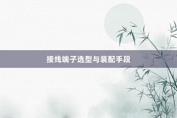 接线端子选型与装配手段